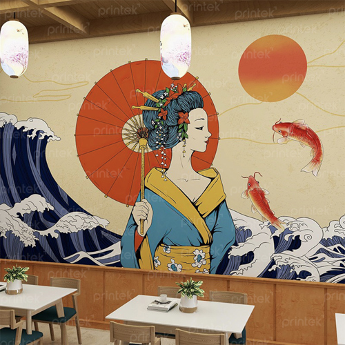 Tranh dán tường nhà hàng, quán ăn Nhật Bản