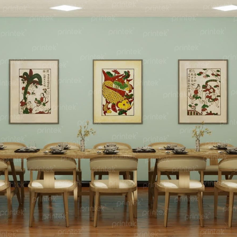 Tranh Đông Hồ – Linh hồn văn hóa Việt trong không gian nhà hàng