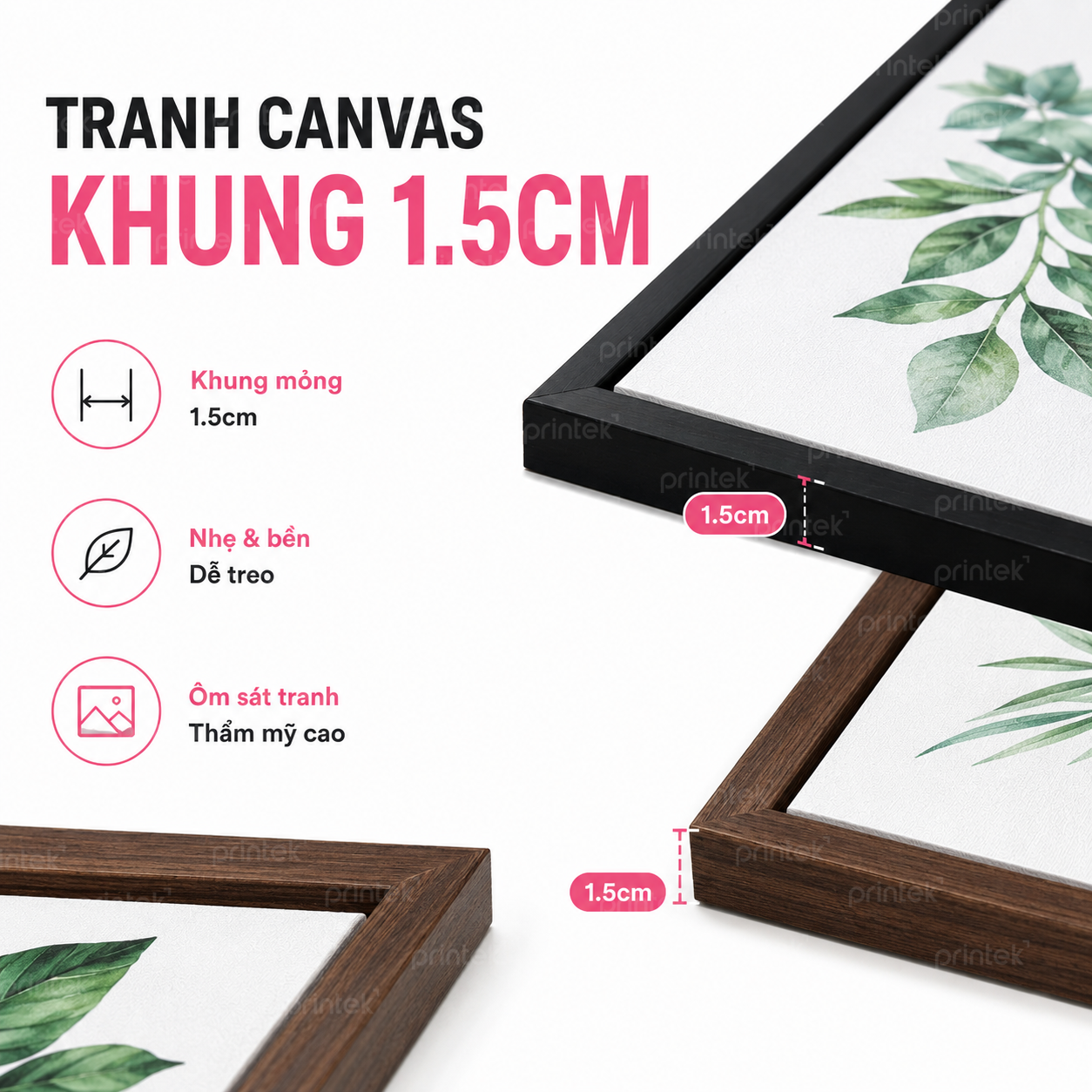 Tranh Canvas khung bản nhỏ 1.5cm