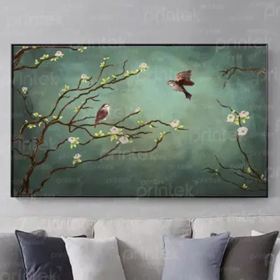 Tranh dán tường phòng khách indochine, in tranh dán tường theo yêu cầu – MS027
