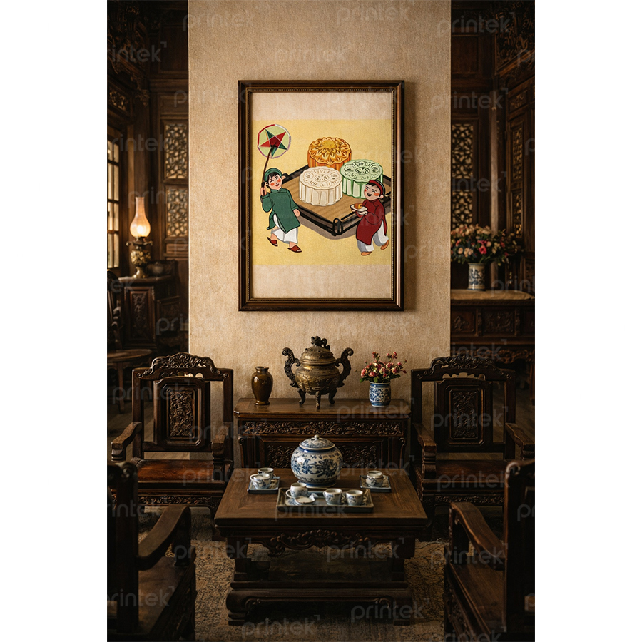 Tranh vẽ Trung Thu phong cách indochine – DC-VN31
