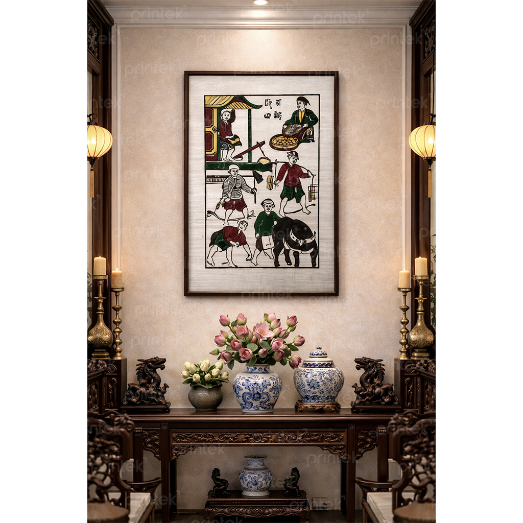 Tranh dân gian Đông Hồ ngày mùa – DG-004