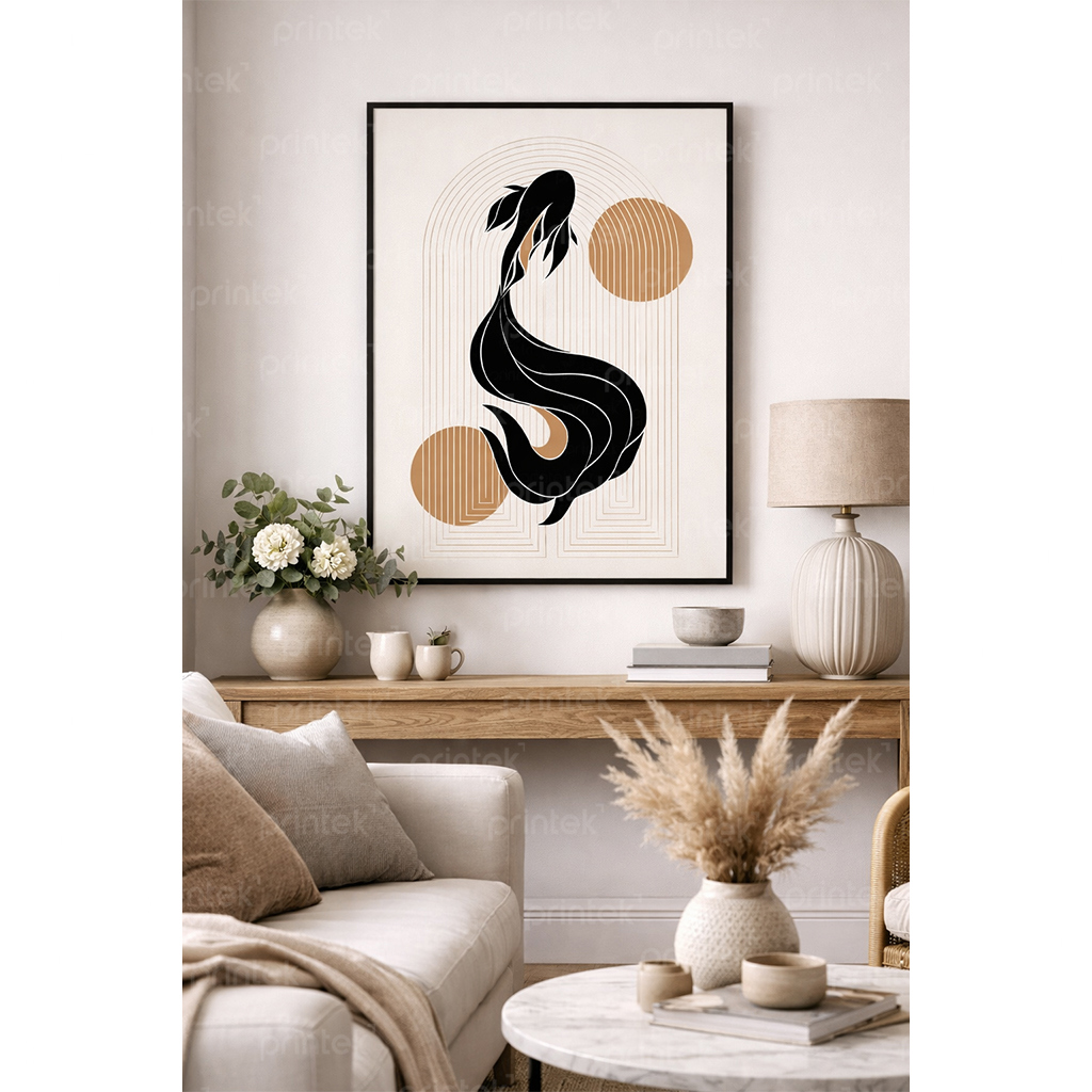 Tranh cá phong cách tối giản - ADB13323680