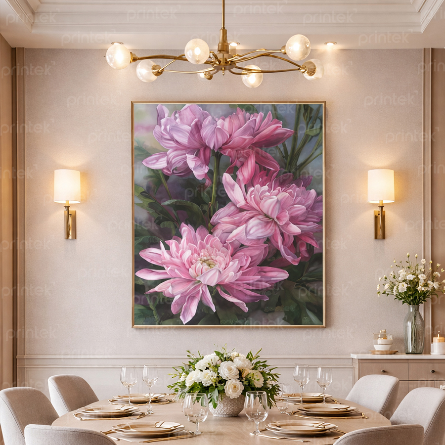 Tranh hoa thược dược, đã có khung – MS4648