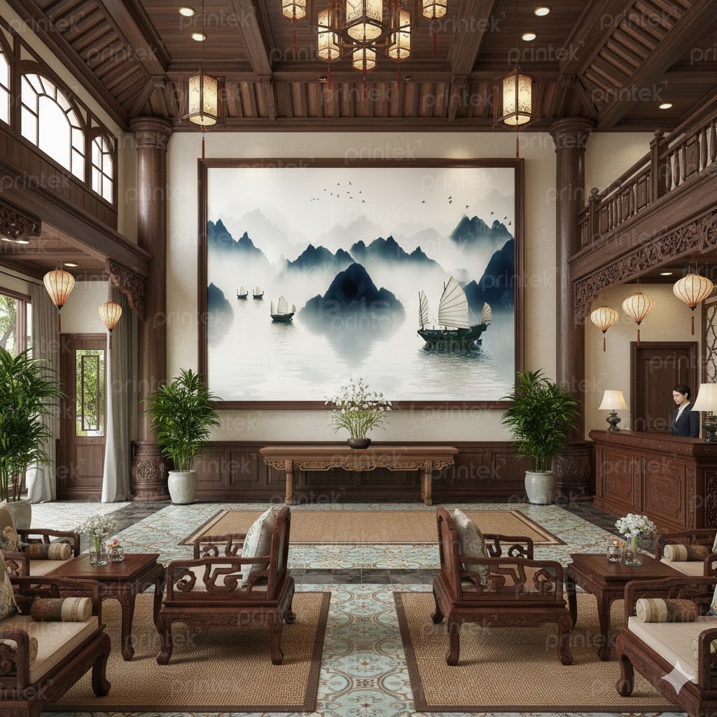 Tranh Hạ Long trong sương - ST6868