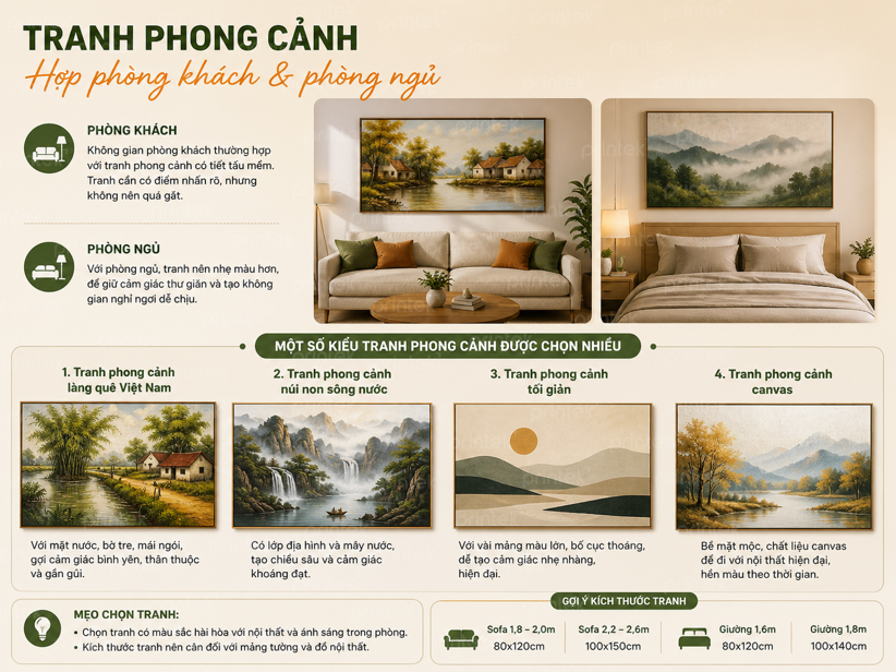 Hướng dẫn treo tranh phong cảnh