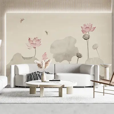 Tranh dán tường hoa sen, in tranh dán tường theo yêu cầu - ADB13324153