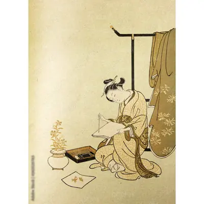 Tranh cô gái Nhật Bản trang trí nhà hàng - ADB966