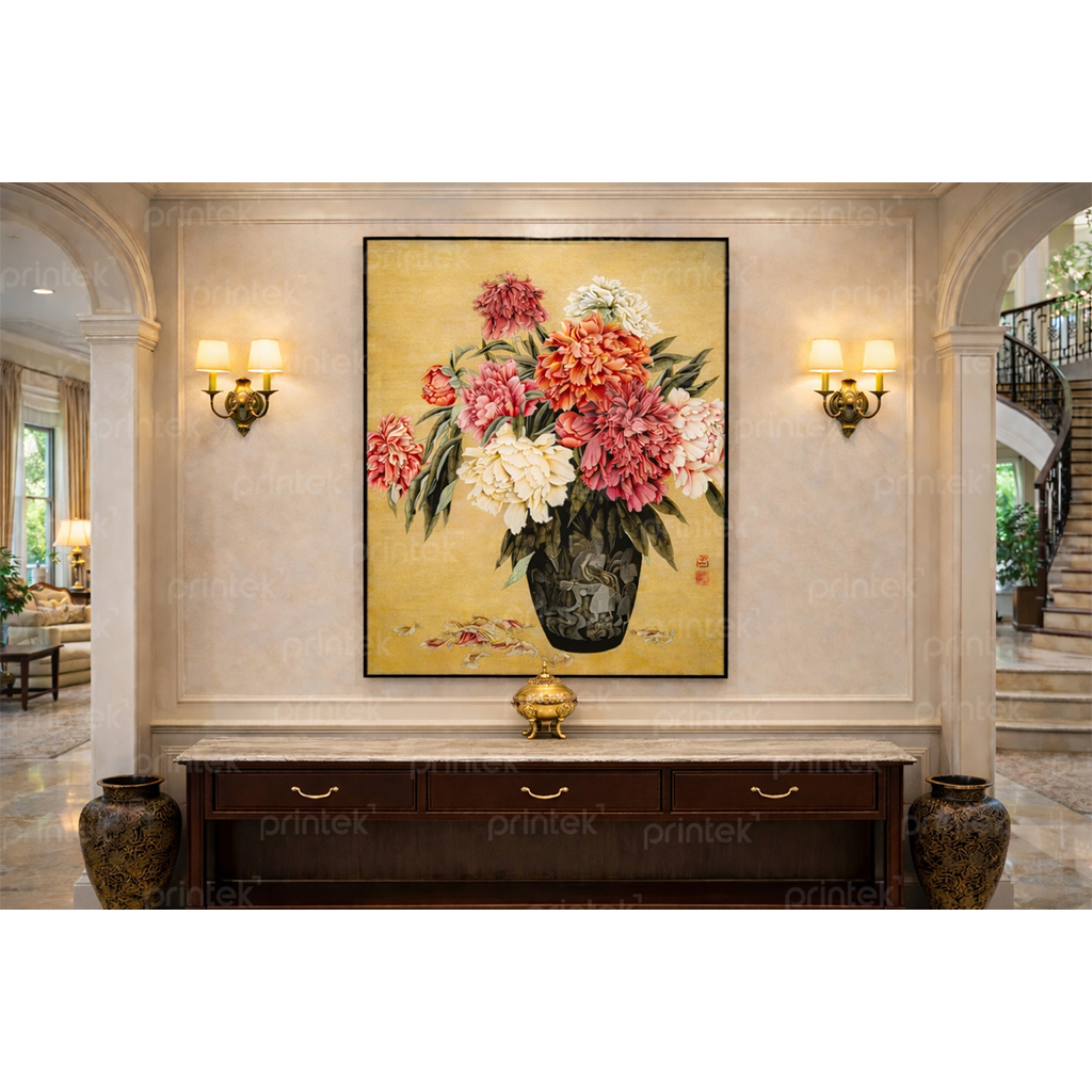 Tranh hoa mẫu đơn - H0170