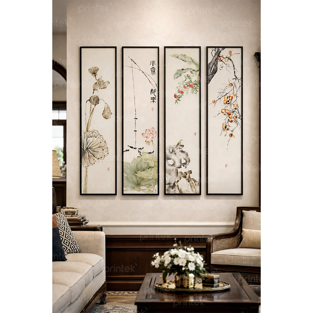 Bộ tứ quý Xuân - Hạ - Thu - Đông, đã có khung - TQ1775