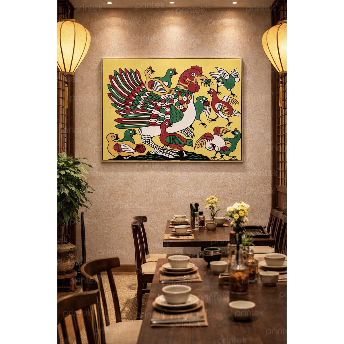 Tranh dân gian Đông Hồ - Bức Đàn gà mẹ con– DC-VN30