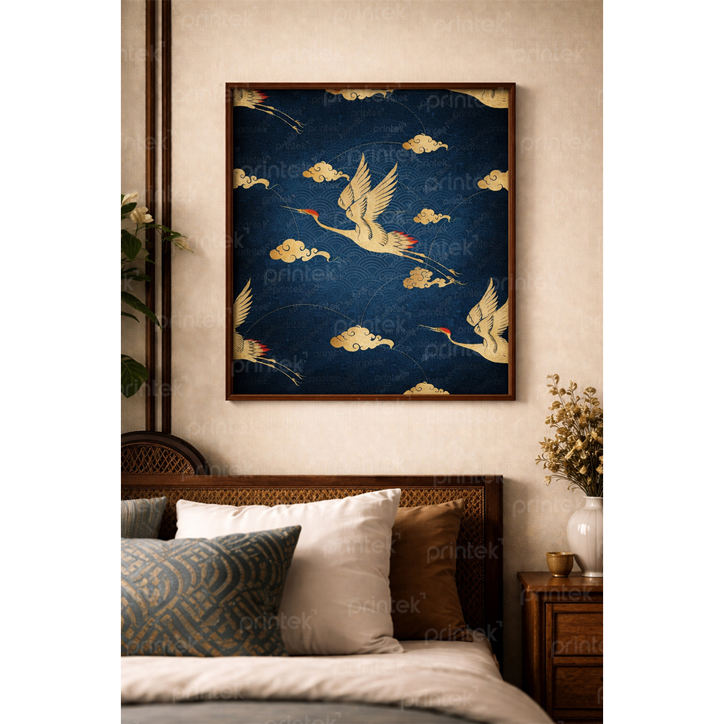 Tranh chim hạc phong cách indochine - ADB13323668