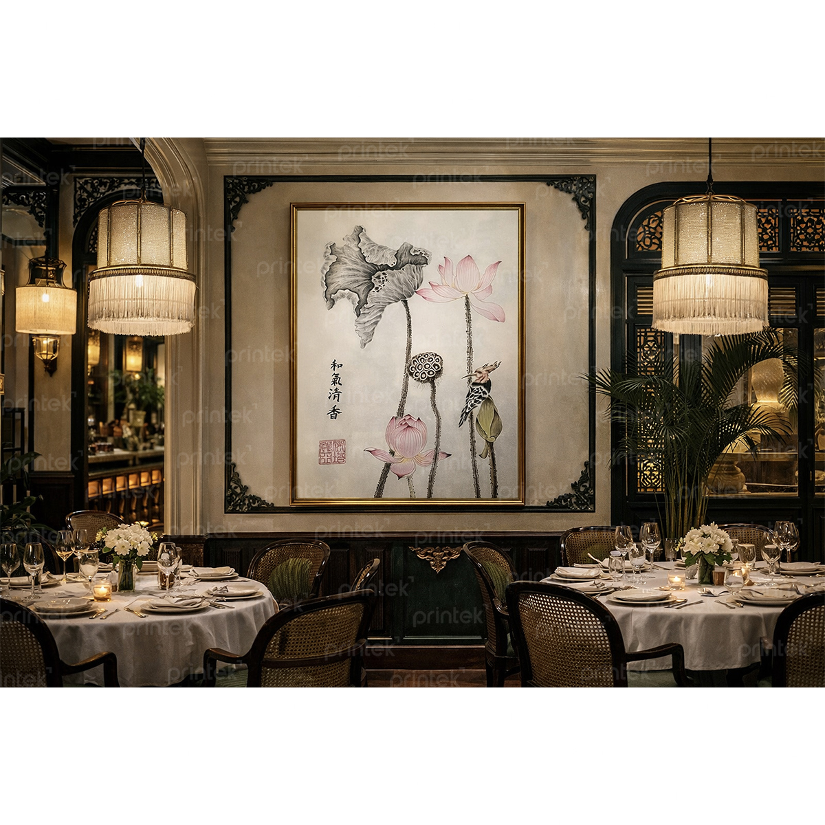 Tranh thủy mặc hoa sen - MF33245208