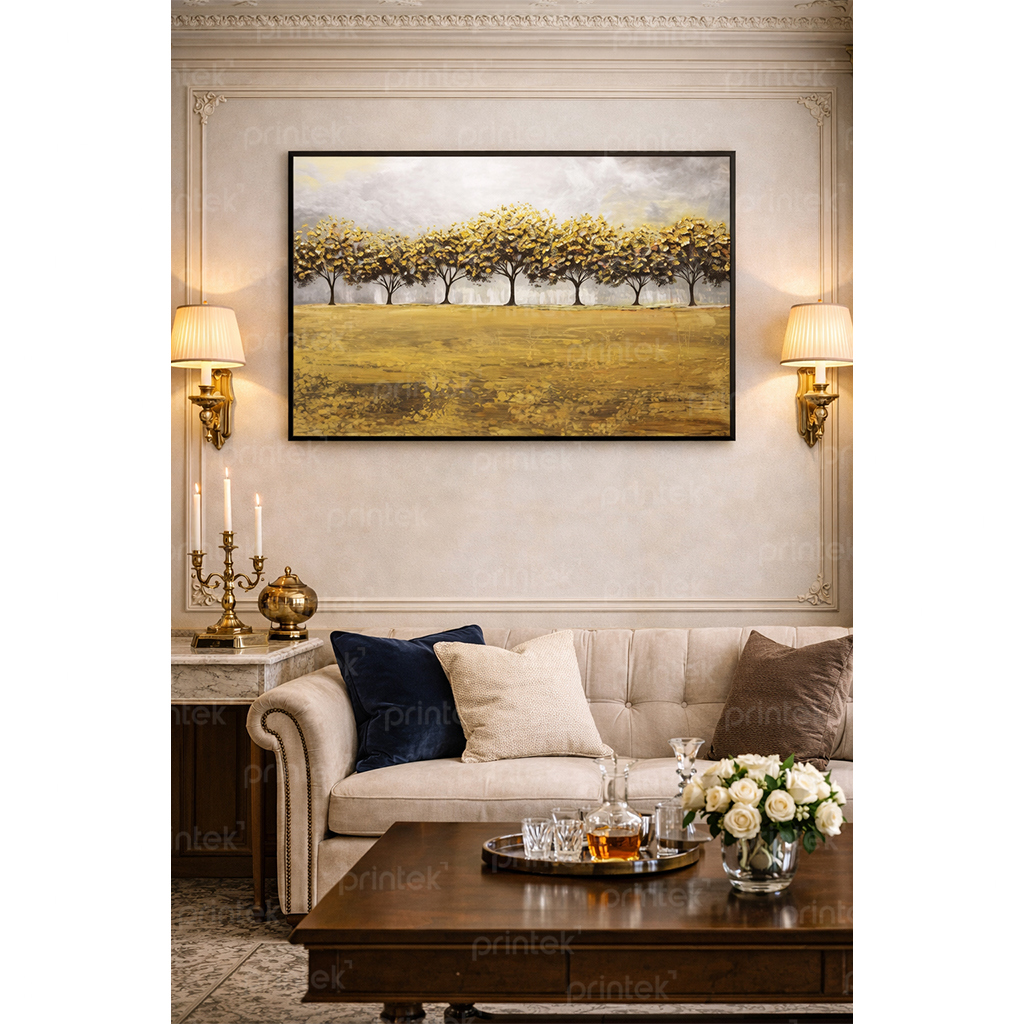 Tranh phong cảnh mùa thu vàng, đã có khung – MS4852