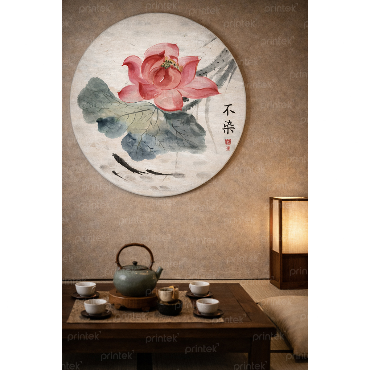 Tranh thủy mặc hoa sen - TB332457884