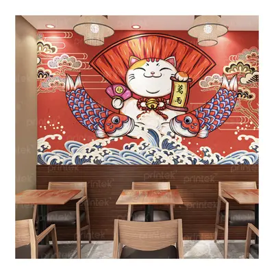 Tranh dán tường 3D nhà hàng Nhật Bản, Trung Quốc - ADB33245594