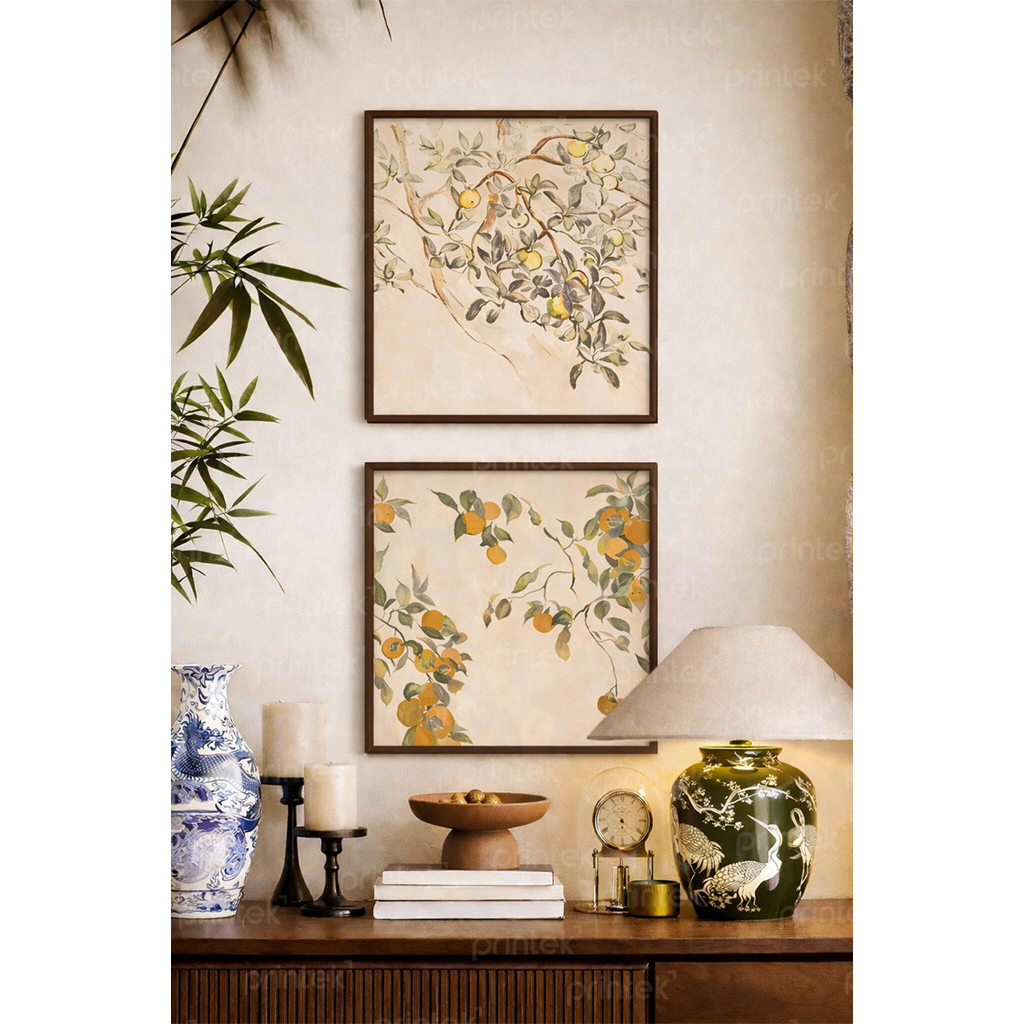 Bộ tranh hoa phong cách indochine - M8489