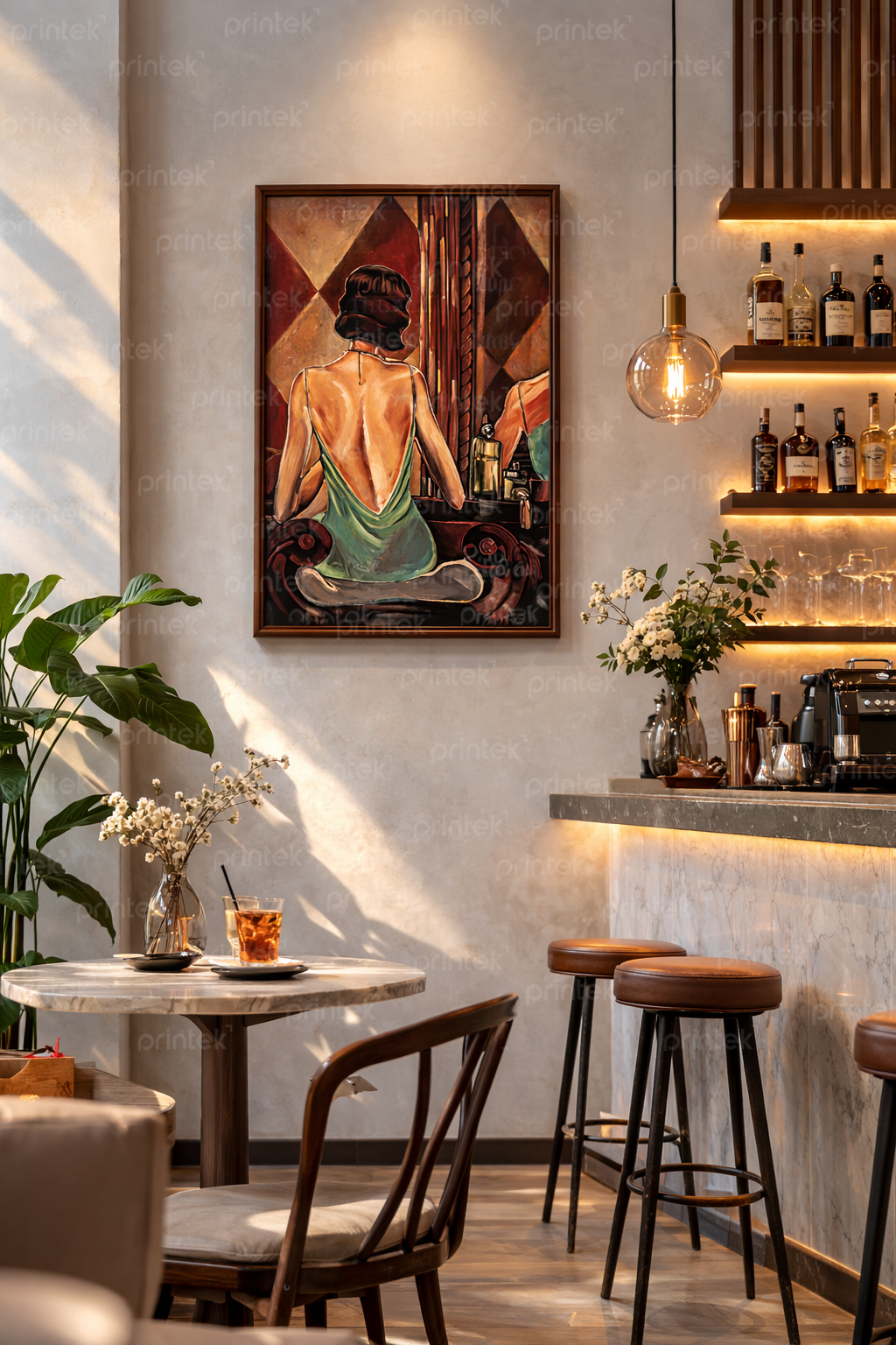 Tranh cô gái, tranh quán cafe - CD2279