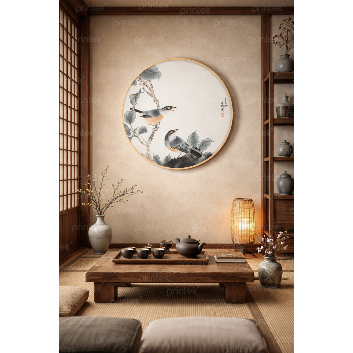 Tranh tròn trang trí phòng trà đạo - TB13323932