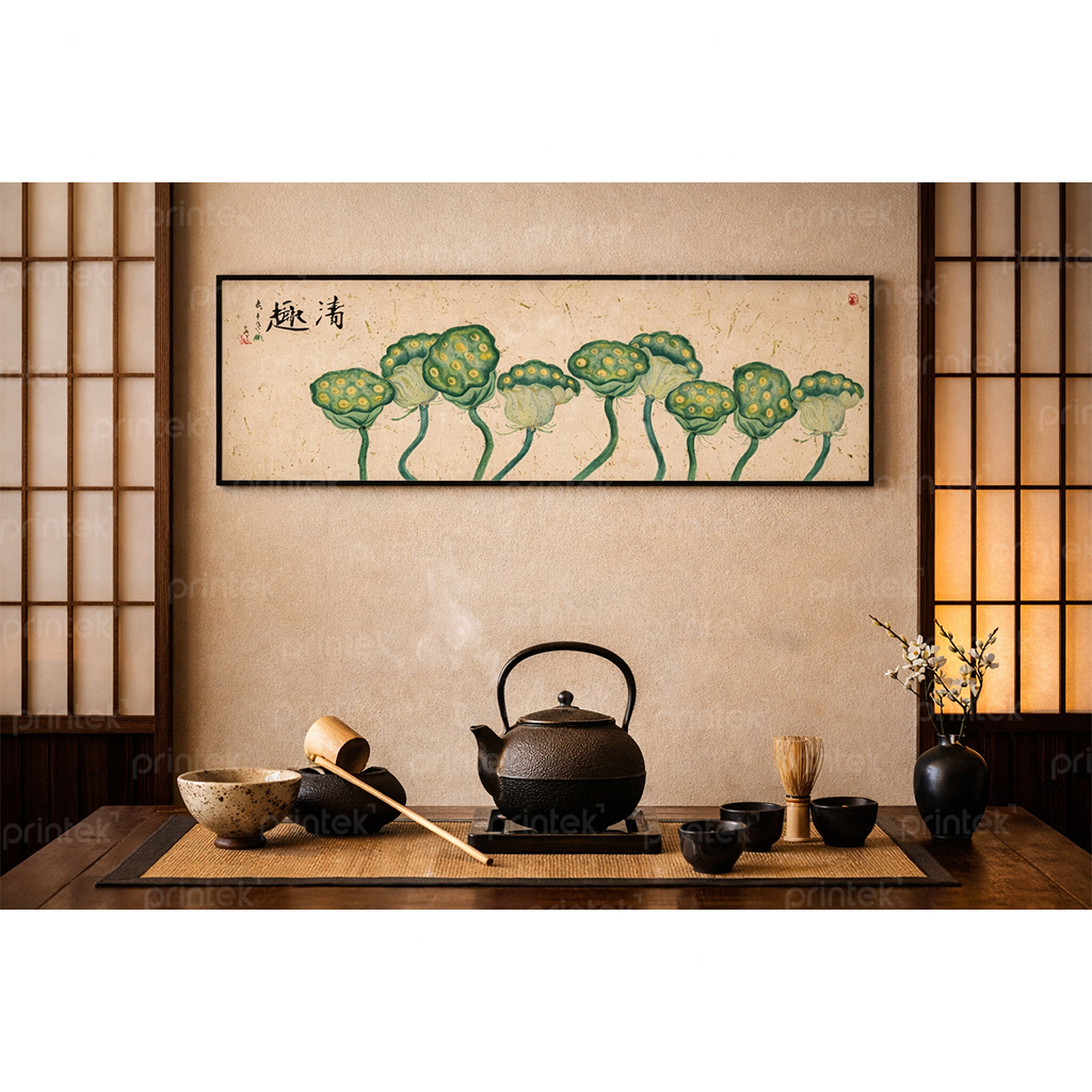 Tranh hoa sen, đã có khung - HS015