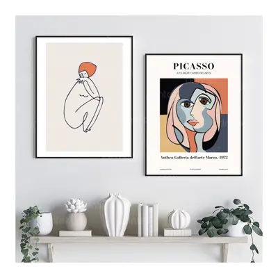 Bộ 2 tranh trừu tượng tối giản - TB13323117