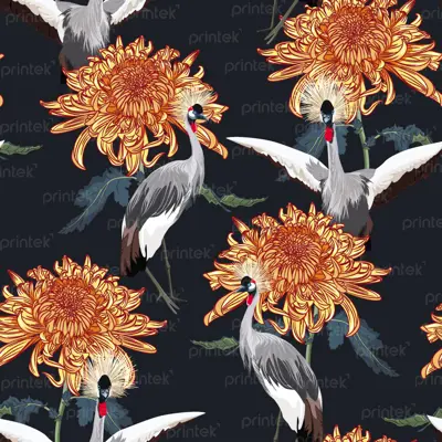 Tranh hoa cúc phong cách indochine, đã có khung – DC-VN36