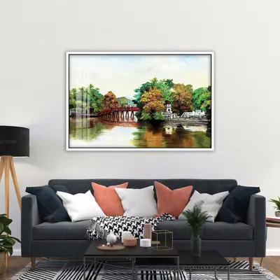 Tranh canvas đồng quê, đã có khung – DQ003