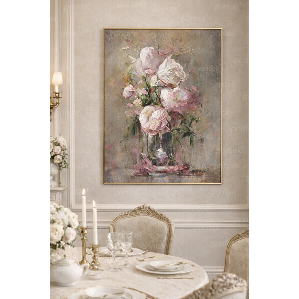 Tranh hoa trang trí phòng ăn, đã có khung - ADB936