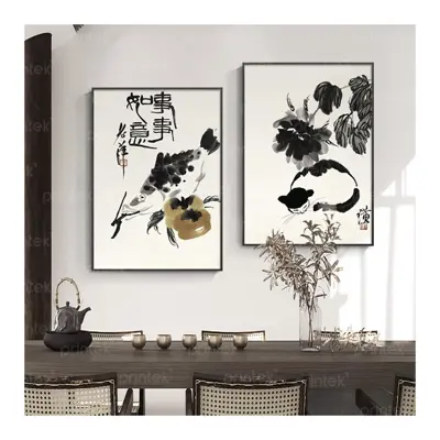 Bộ 2 tranh thuỷ mặc đen trắng - TB13323950