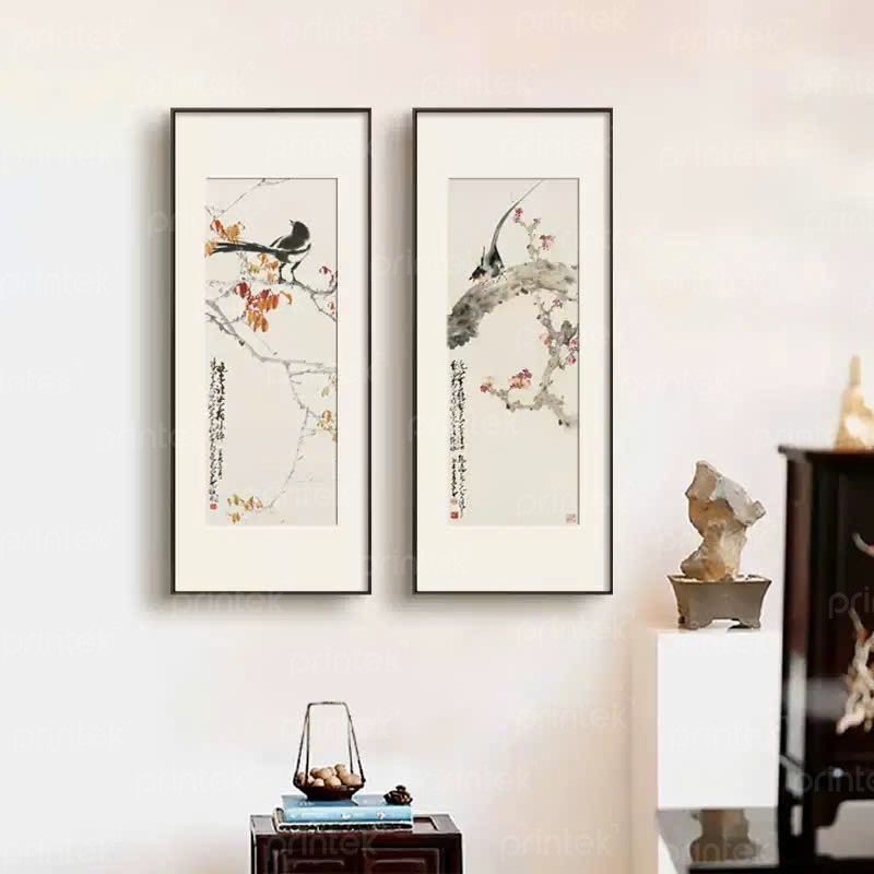 Tranh hoa đào chim én