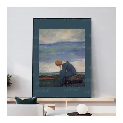 Tranh cô gái bên bờ biển, đã có khung - PC3223