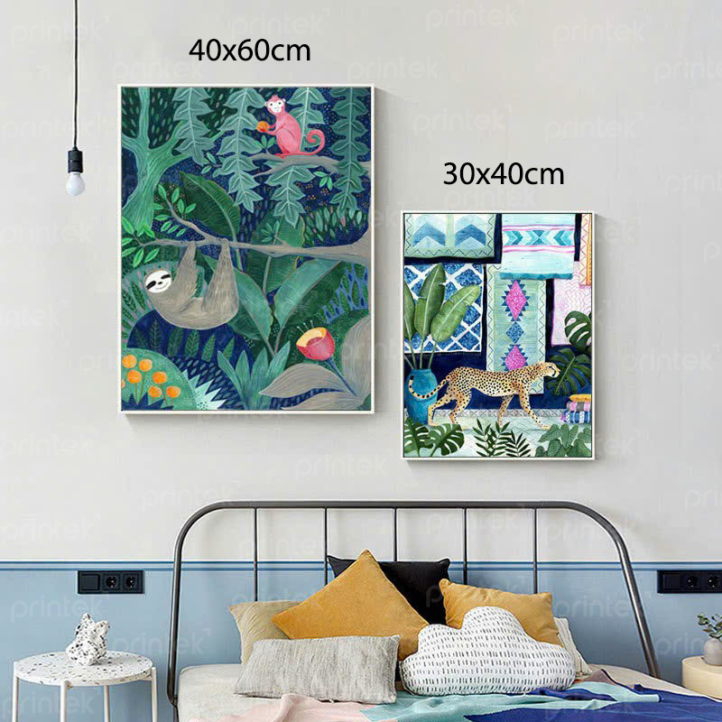 Tranh động vật phong cách nhiệt đới