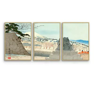 Bộ 3 tranh canvas phong cảnh Nhật Bản - BH01670