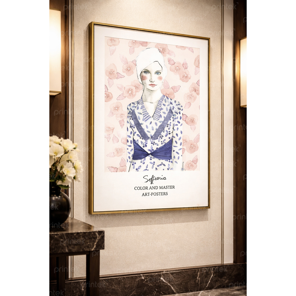 Tranh chân dung cô gái, trang trí nhà, quán cafe - BH01656