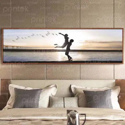 Tranh cặp đôi trong chiều hoàng hôn trên biển – A33