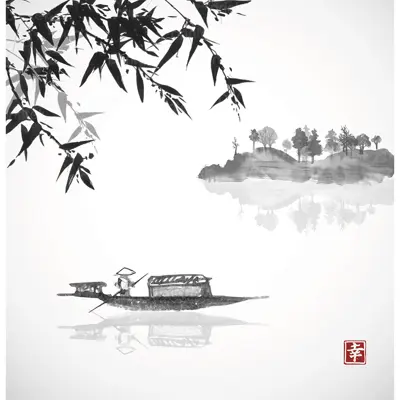 Tranh thủy mặc đã có khung - PR1332328