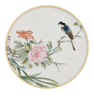 Tranh tròn hoa và chim - TB13323937