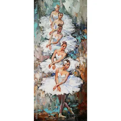 Tranh sơn dầu cô gái múa bale - ADB1332151