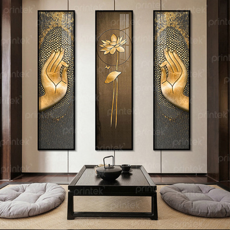 Bộ tranh bàn tay Phật và hoa sen