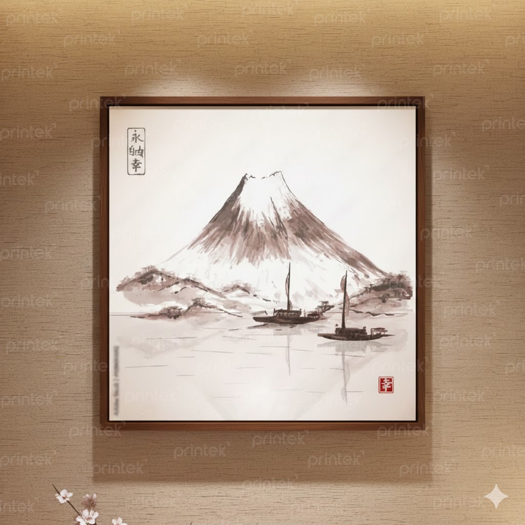 Tranh thủy mặc núi Phú Sĩ - ADB13323643