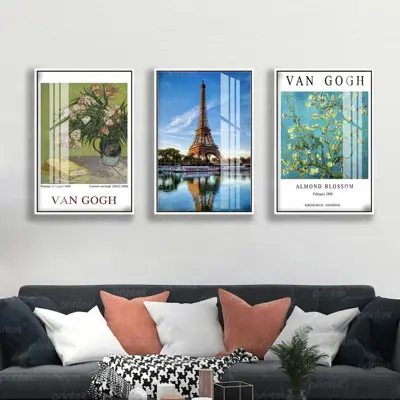 Bộ 3 tranh Van Gogh, đã có khung – MS4816
