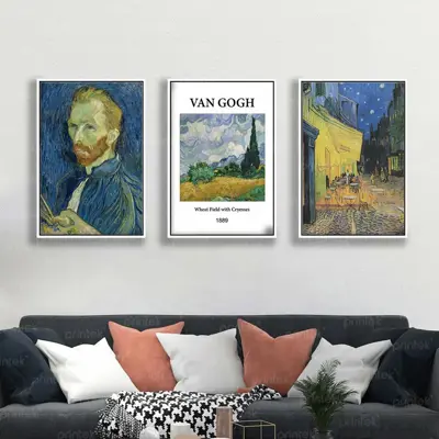Bộ 3 tranh Van Gogh, đã có khung – MS4830